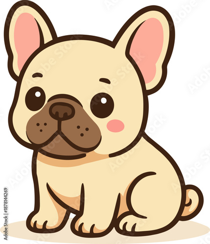 Cute cartoon dog, friendly pet character, symbolizing warmth and affection.