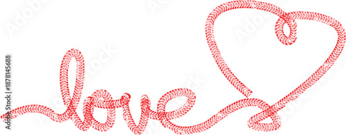 Tire tracks in heart form. One line love heart .Car thread silhouette. Vector illustration.