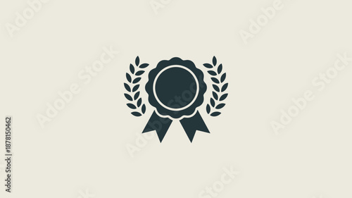 Award ribbon with laurel wreath Vector