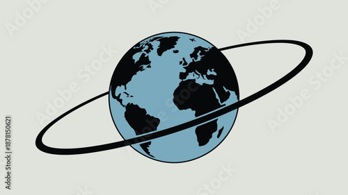 Earth orbiting satellite Vector