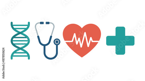 Medical symbols representing healthcare Vector
