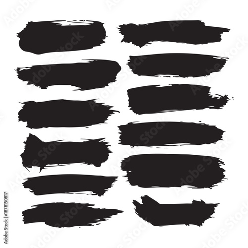 Black brush strokes on white background 11