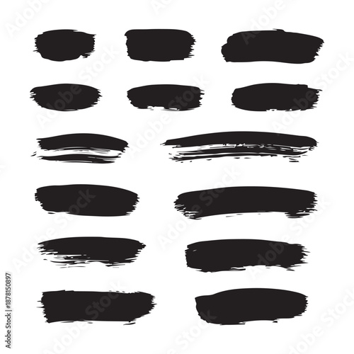 Black brush strokes on white background 6