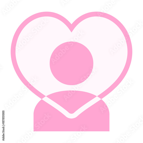 人物とハートのリングのアイコン