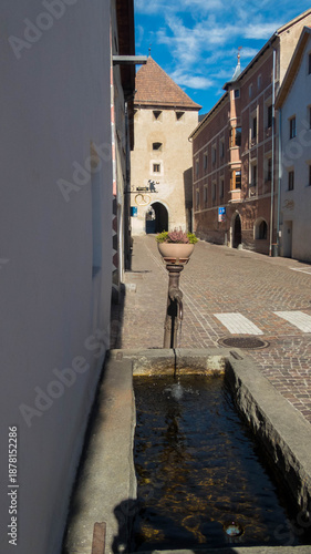 road in the old city of glorenza in south tyrol, italy