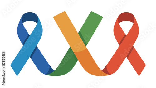 Intertwined awareness ribbons Vector