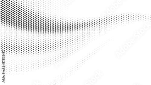 Modern black and white halftone background with flowing square dots wave and gradient texture Vector Illustration