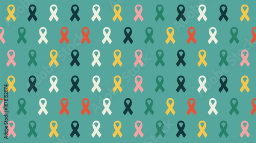 Colorful awareness ribbons pattern Vector