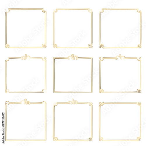 繊細シンプルなゴールド装飾フレームセット