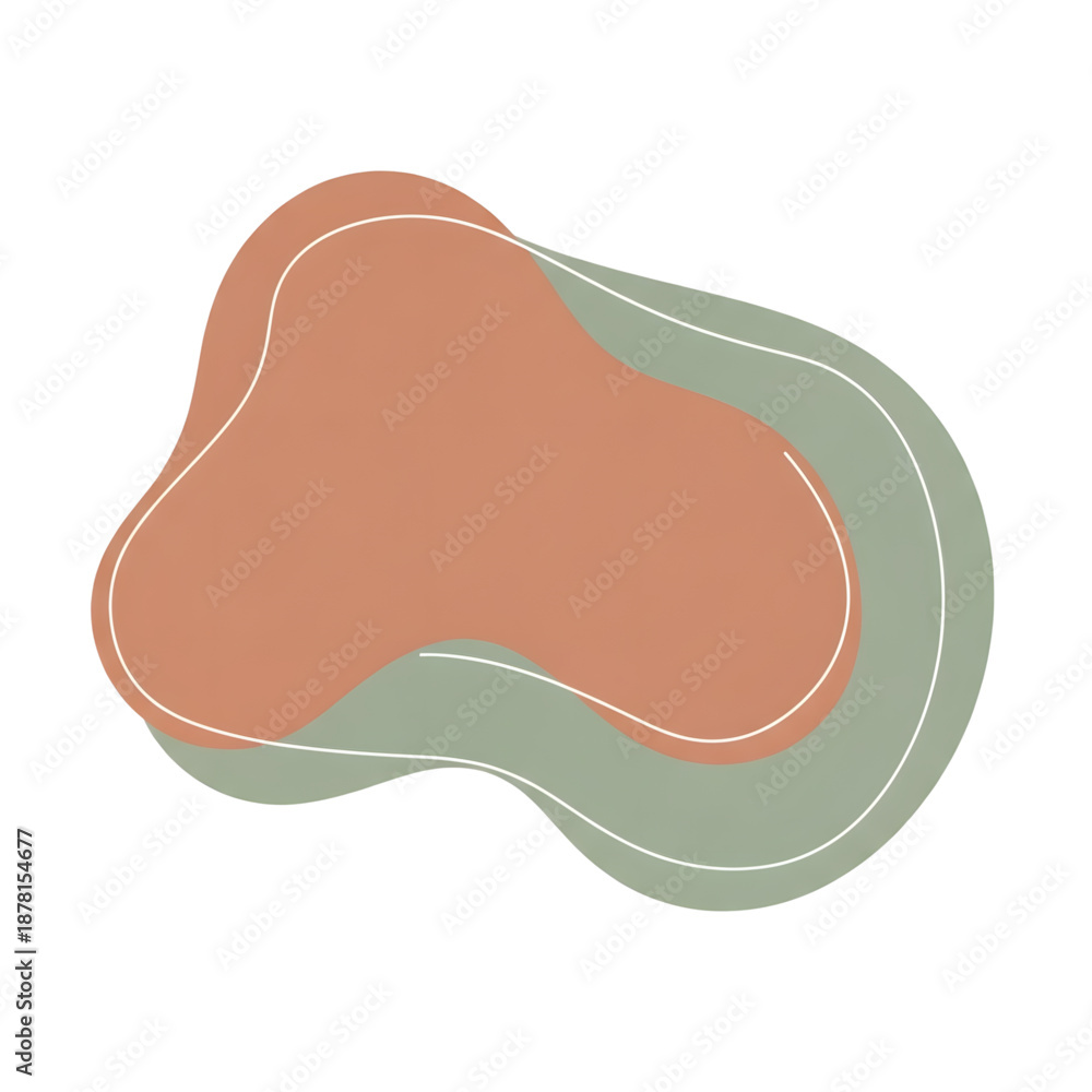 Fototapeta premium Minimal Abstract Blob Shape Isolated on Transparent Background, Smooth Organic Curves, Flat Style