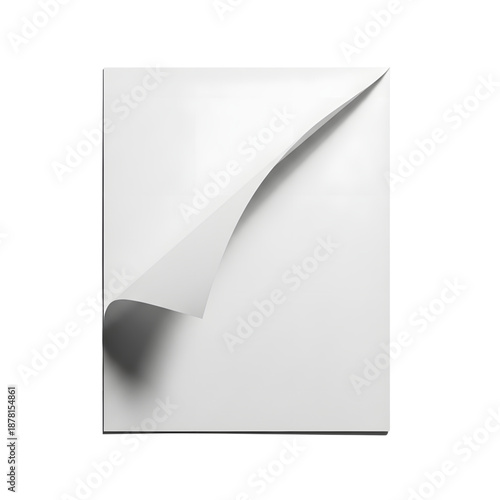 Minimal Folded Corner Paper Effect Isolated on Transparent Background