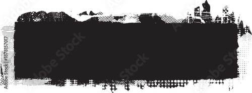 Glitch distorted grange shape . Noise grungy logo . Trendy defect error shapes . Glitched .Grunge textured . Distressed effect .Vector shapes with a halftone dots screen print texture.
