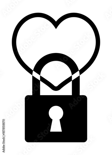 南京錠とハートのリングアイコン