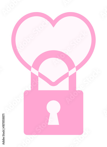 南京錠とハートのリングアイコン