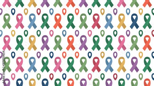 Colorful awareness ribbons pattern Vector