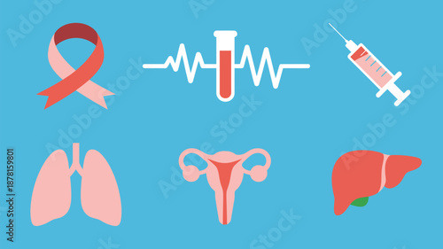 Health awareness and medical symbols Vector