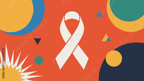 White ribbon awareness symbol Vector