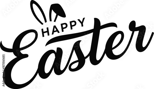 Happy easter sunday greeting with easter bunny