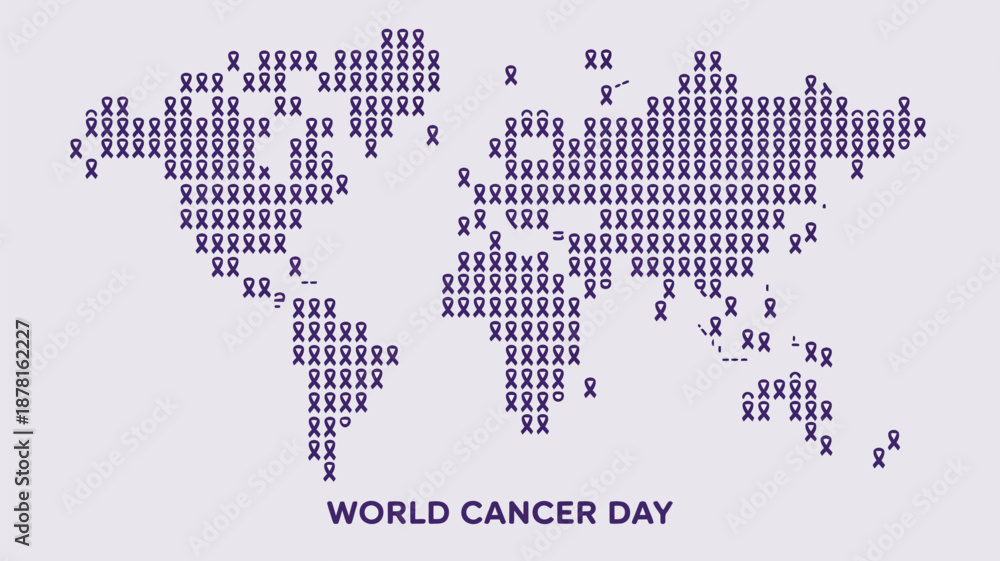 Fototapeta premium World cancer day awareness Vector