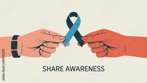 Hands holding awareness ribbon Vector