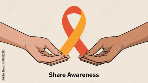 Hands holding awareness ribbon Vector