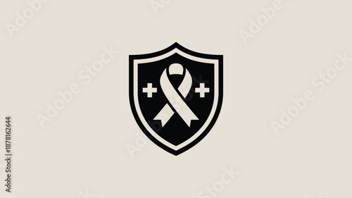 Shield with awareness ribbon Vector