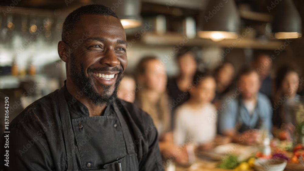 Fototapeta premium Smiling Chef in a Cooking Class