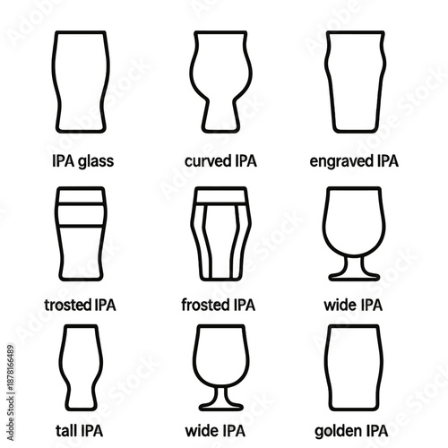 Nine unique ipa beer glasses silhouettes for craft beer aficionados