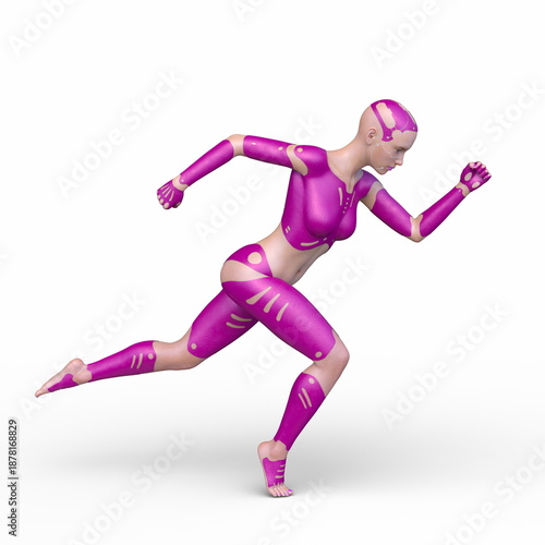 女性サイボーグ　3DCGレンダリング