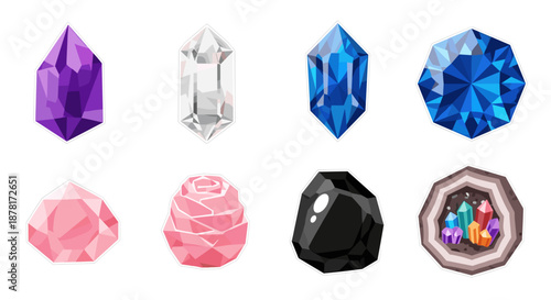 Colorful gemstones and jewels for design