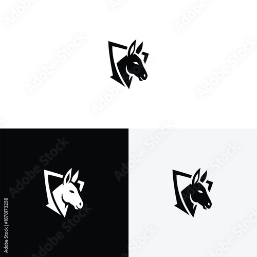 Mule head vector silhouette art illustration