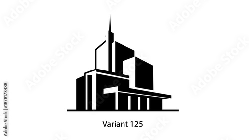 Modern Church Building Silhouette Graphic Design.