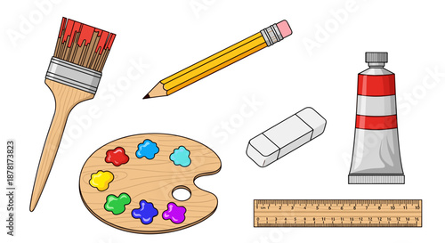 Colorful art supplies for creative projects