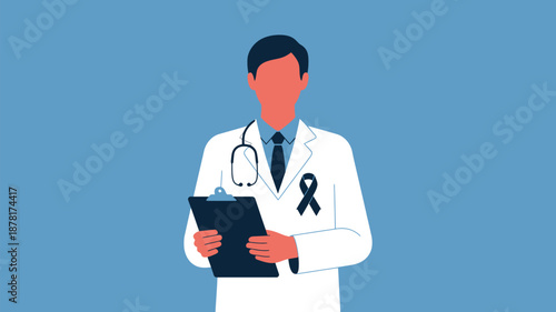 Doctor holding clipboard Vector