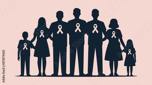 Family supporting awareness cause Vector