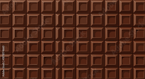 Brown chocolate bar texture with square pattern
