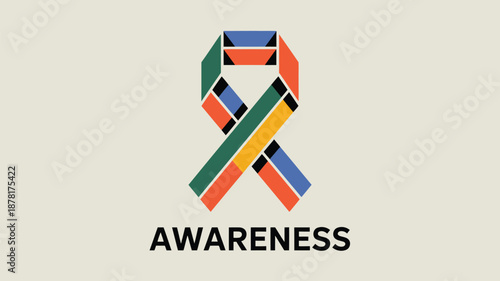 Colorful awareness ribbon Vector