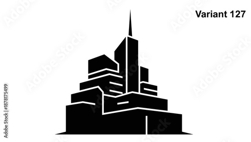 Modern City Skyline Silhouette Graphic Illustration 3.