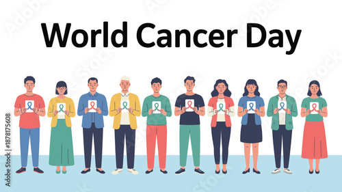 Celebrating world cancer day Vector