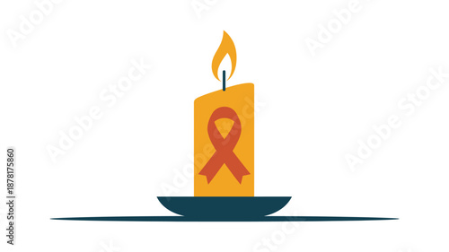 Candle with awareness ribbon Vector