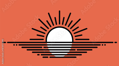 Stylized sunrise illustration Vector