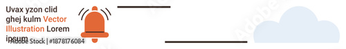 Communication, notifications, cloud computing, service alerts, online connectivity, digital messaging. Image shows an alarm bell linked to a cloud. Communication and notifications concept