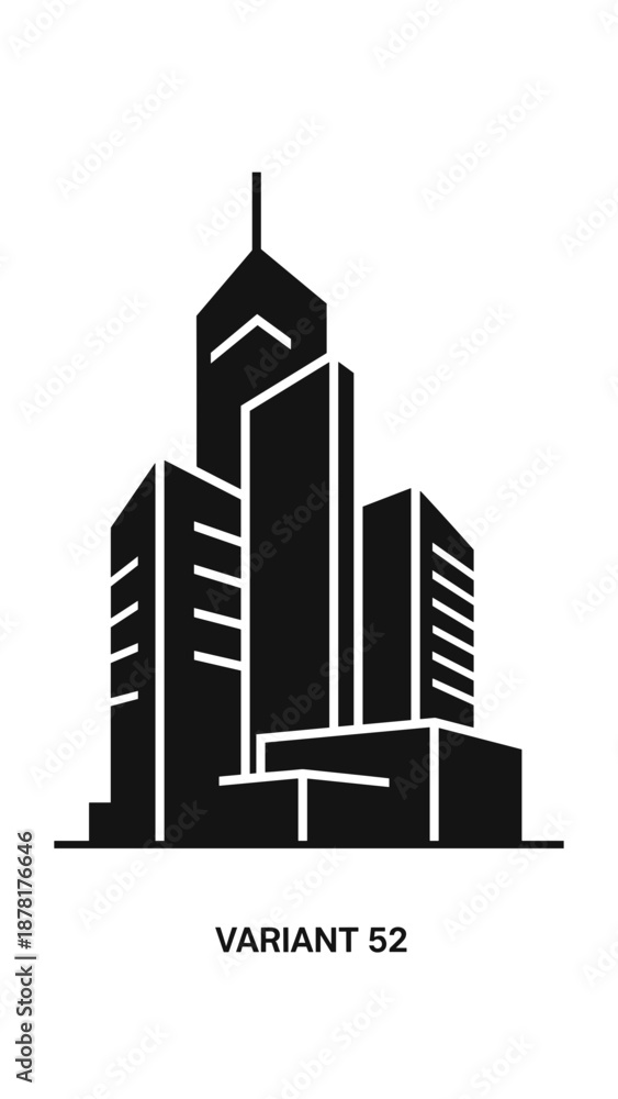 Fototapeta premium Modern City Skyline Silhouette Vector Illustration 4.
