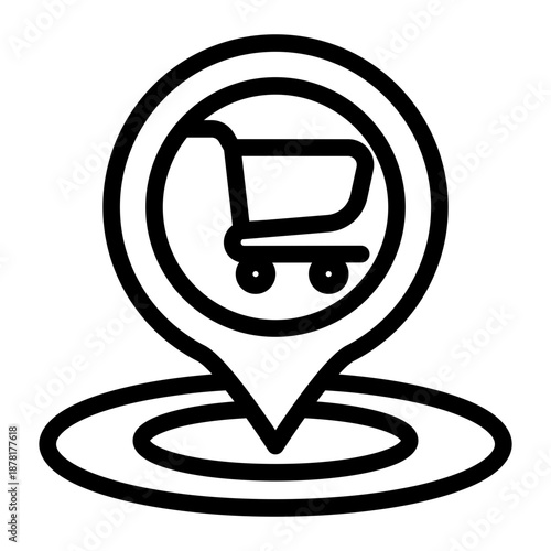 Retail Pinpoint Icon from Cyber Monday Icon Collection (Outline Style)