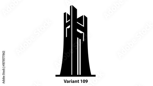 Modern Minimalist Architectural Structure Silhouette.