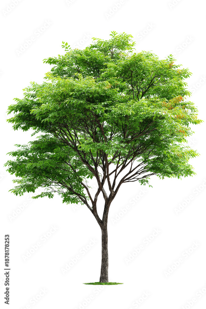 Fototapeta premium Green Leafy Tree Isolated on White Background