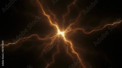Golden Cinematic Energy Rift on Dark Background