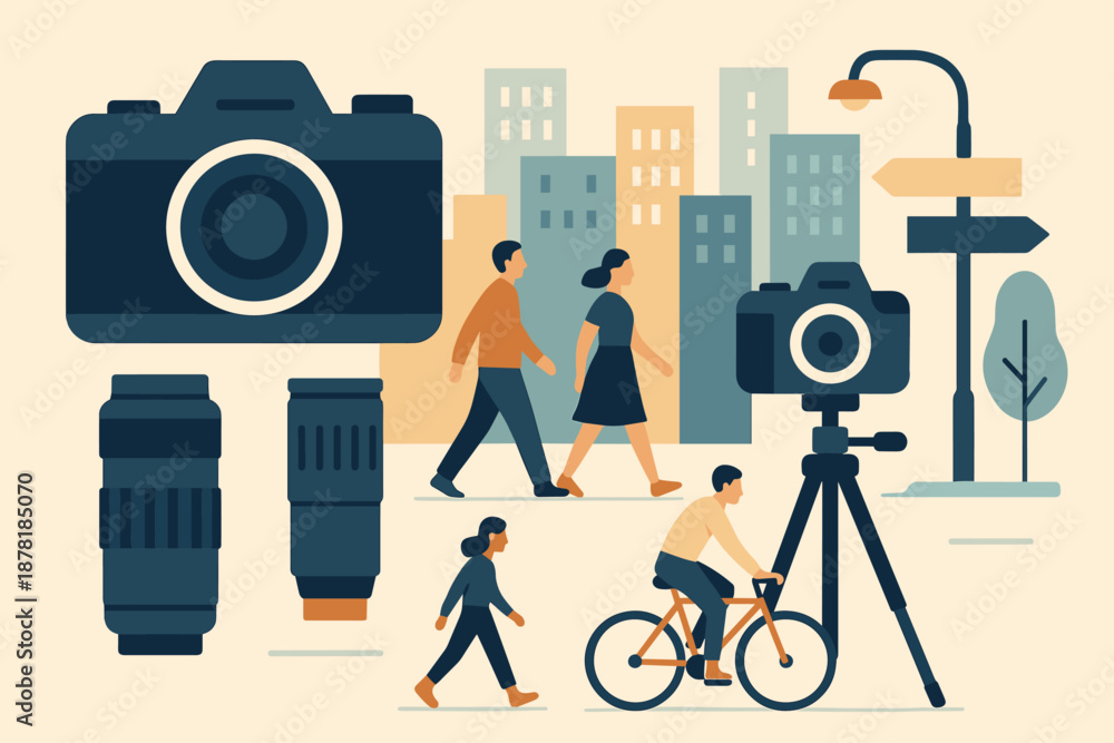 custom made wallpaper toronto digitalCamera abstract illustration tripod vibe city vector signs street urban including