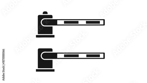 Vector illustration of, a security barrier gate in a horizontal position, on transparent background