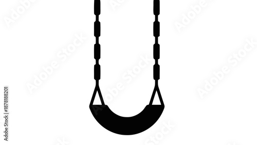 Vector illustration of an empty outdoor children's playground swing on transparent background for leisure and fun activities